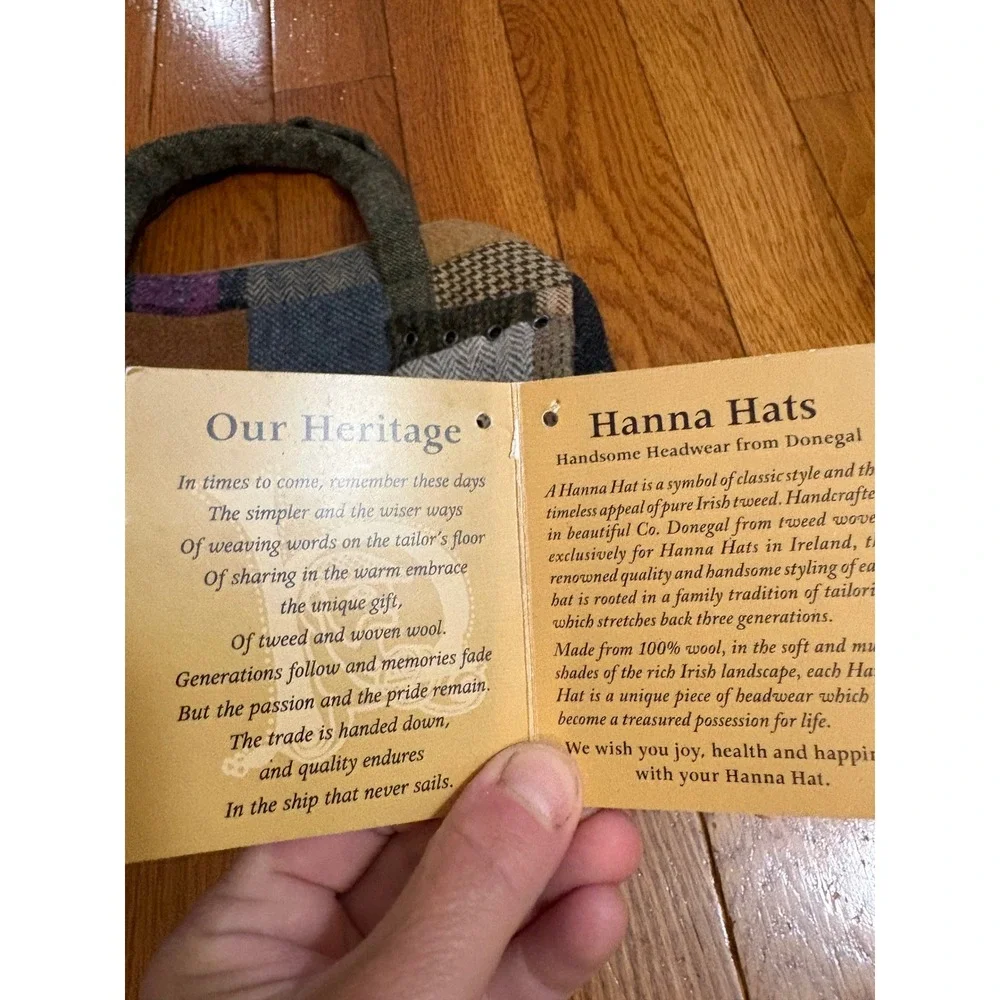 Hanna Hats of Donegal Notre Dame Tweed Patchwork Harbour Bag Made in Ireland NWT